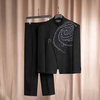 FSTS Black Rose Crystal Luxury Jacket & Pants Set