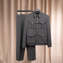FSTS Grey Military Luxury Jacket & Pants Set