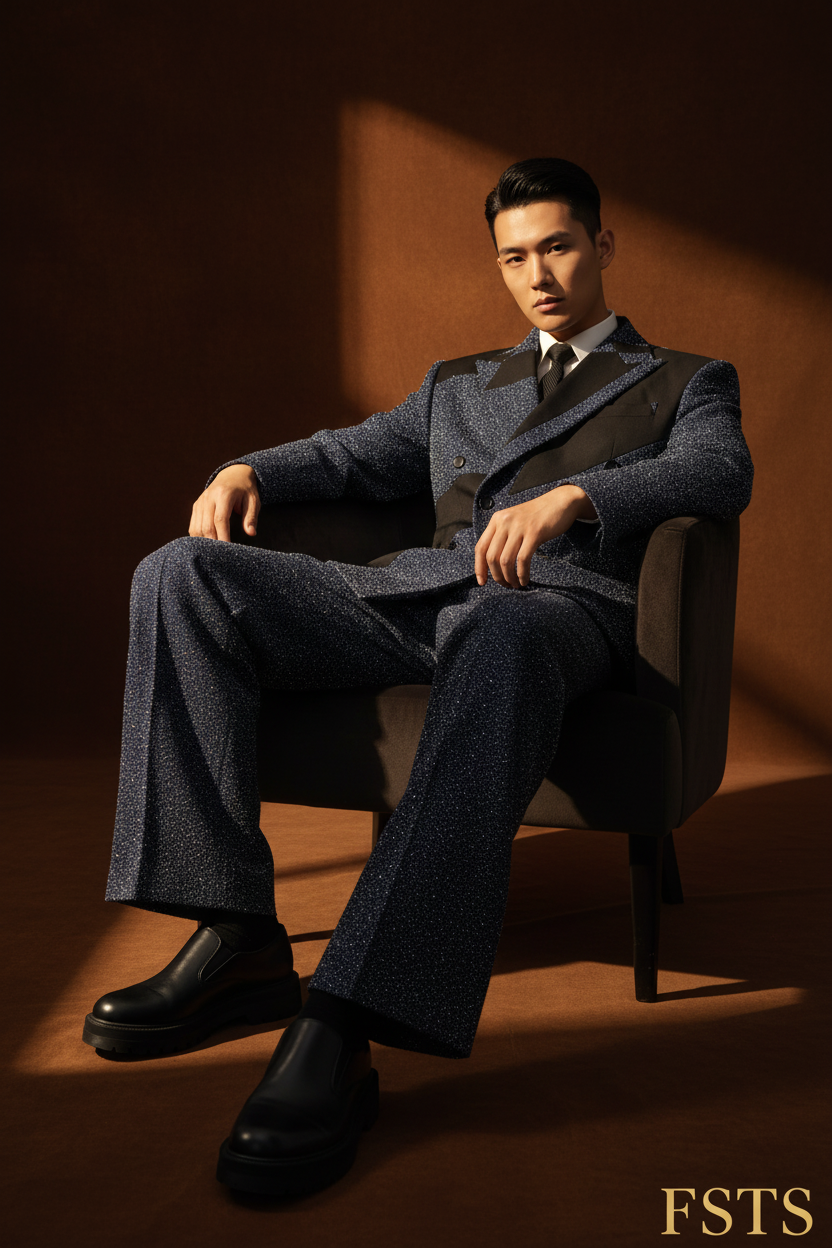 Asian Model Seated - Dark BG