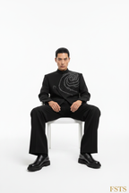 Black Rose Jacket - Seated White