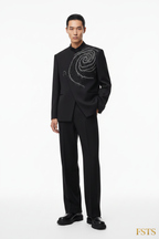 Black Rose Jacket - Standing White