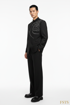 Black Rose Jacket - Three Quarter White