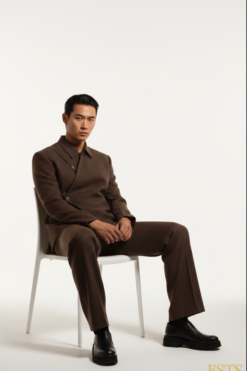 Brown Suit - Seated White