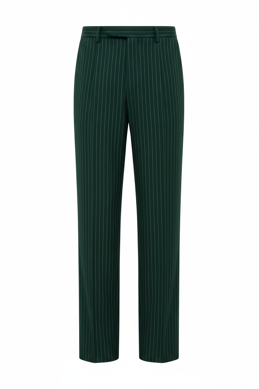 Dark Green Pleated Pants