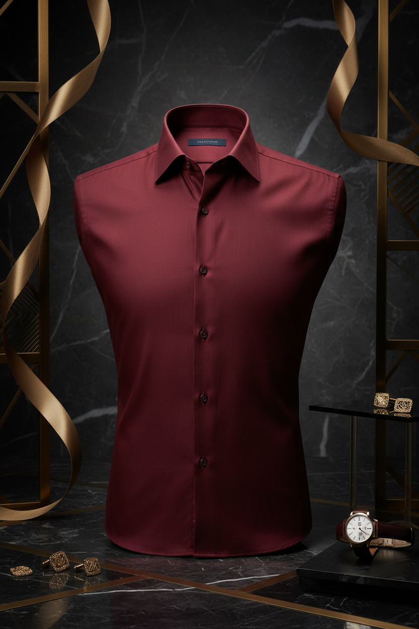 FSTS Burgundy Luxury Dress Shirt
