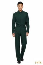 Green Pinstripe Pants - Detail