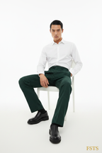 Green Pinstripe Pants - Seated