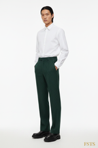 Green Pinstripe Pants - Three Quarter
