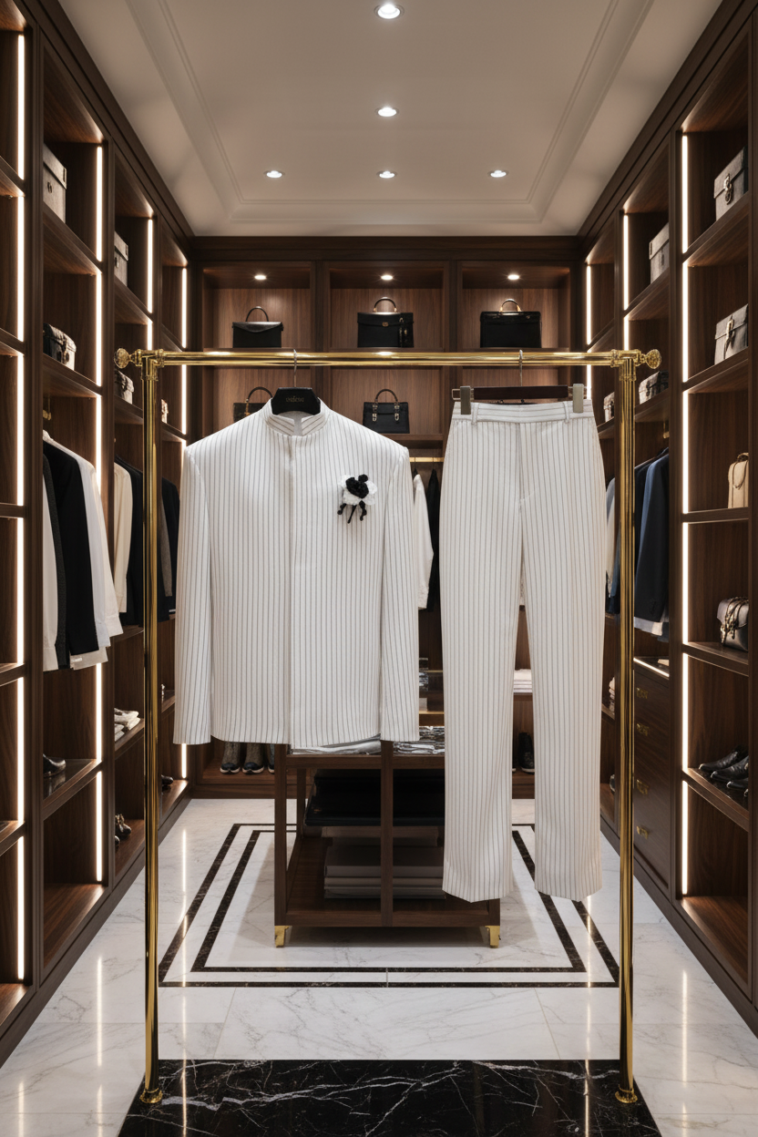 FSTS White Pinstripe Set - Walk-in Closet