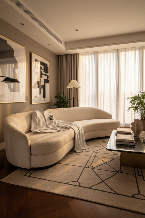 FSTS White Pinstripe Set - Living Room