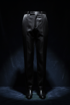 Black Satin Pants - Navy Velvet