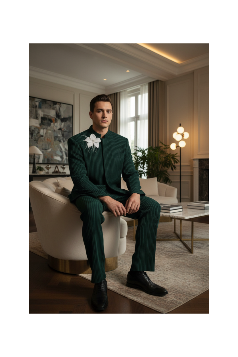 FSTS Dark Green Pleated Set - Living Room