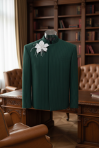 Dark Green Pleated Jacket - Brown Luxury
