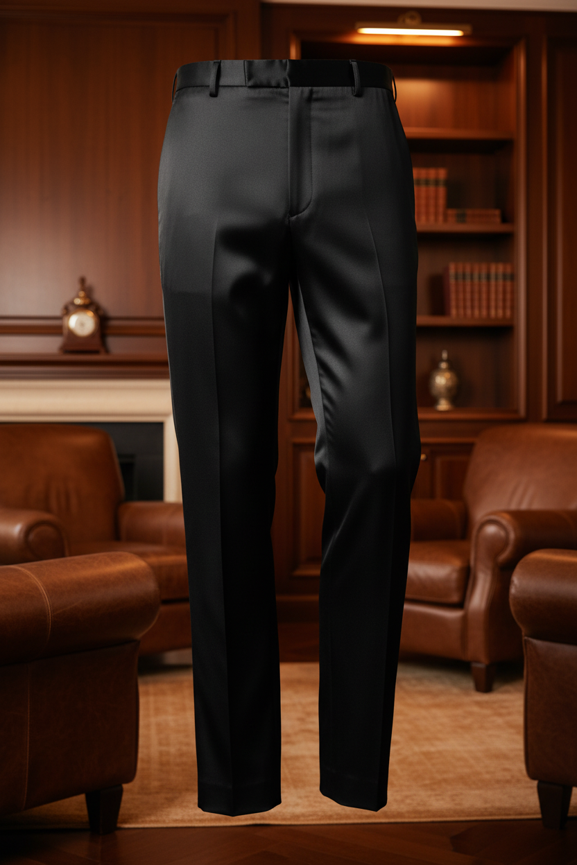 Black Satin Pants - Brown Luxury
