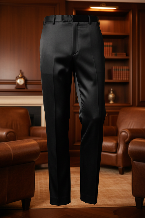 Black Satin Pants - Brown Luxury