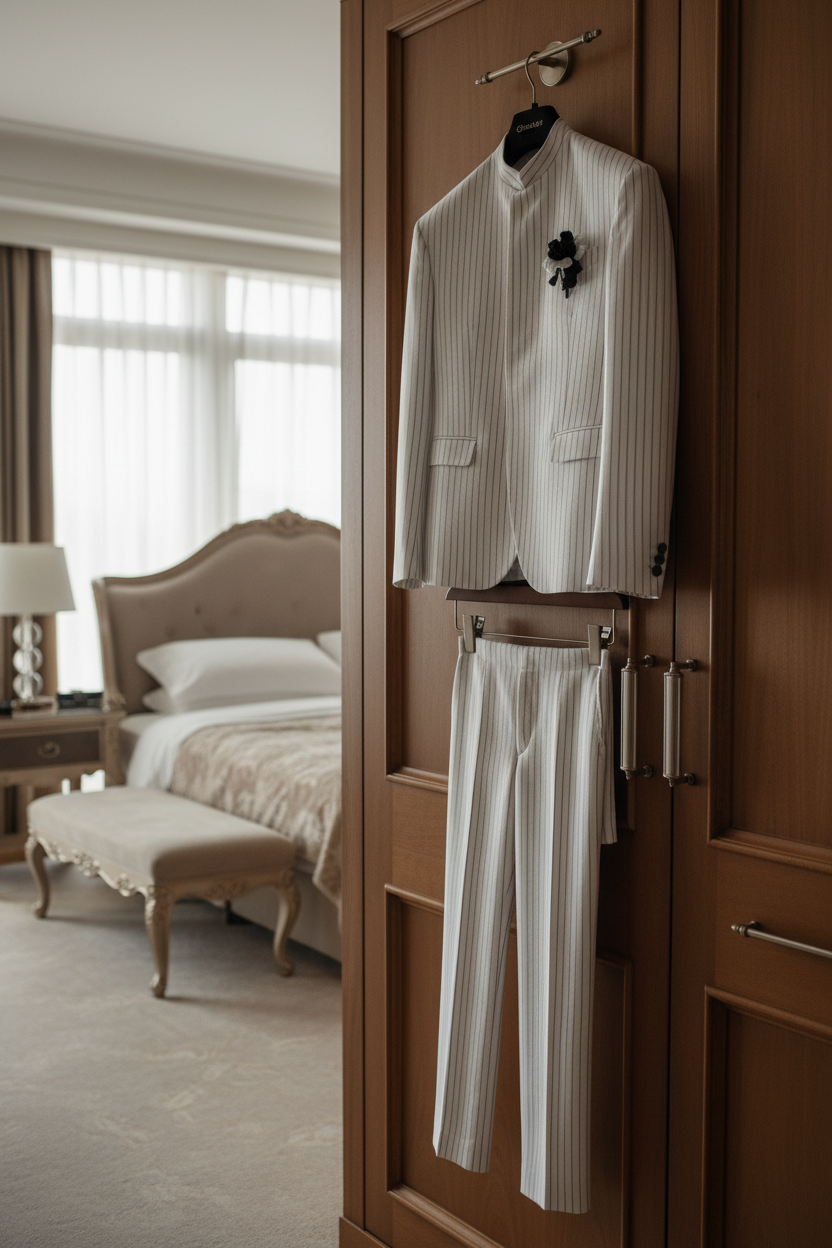 FSTS White Pinstripe Set - Bedroom