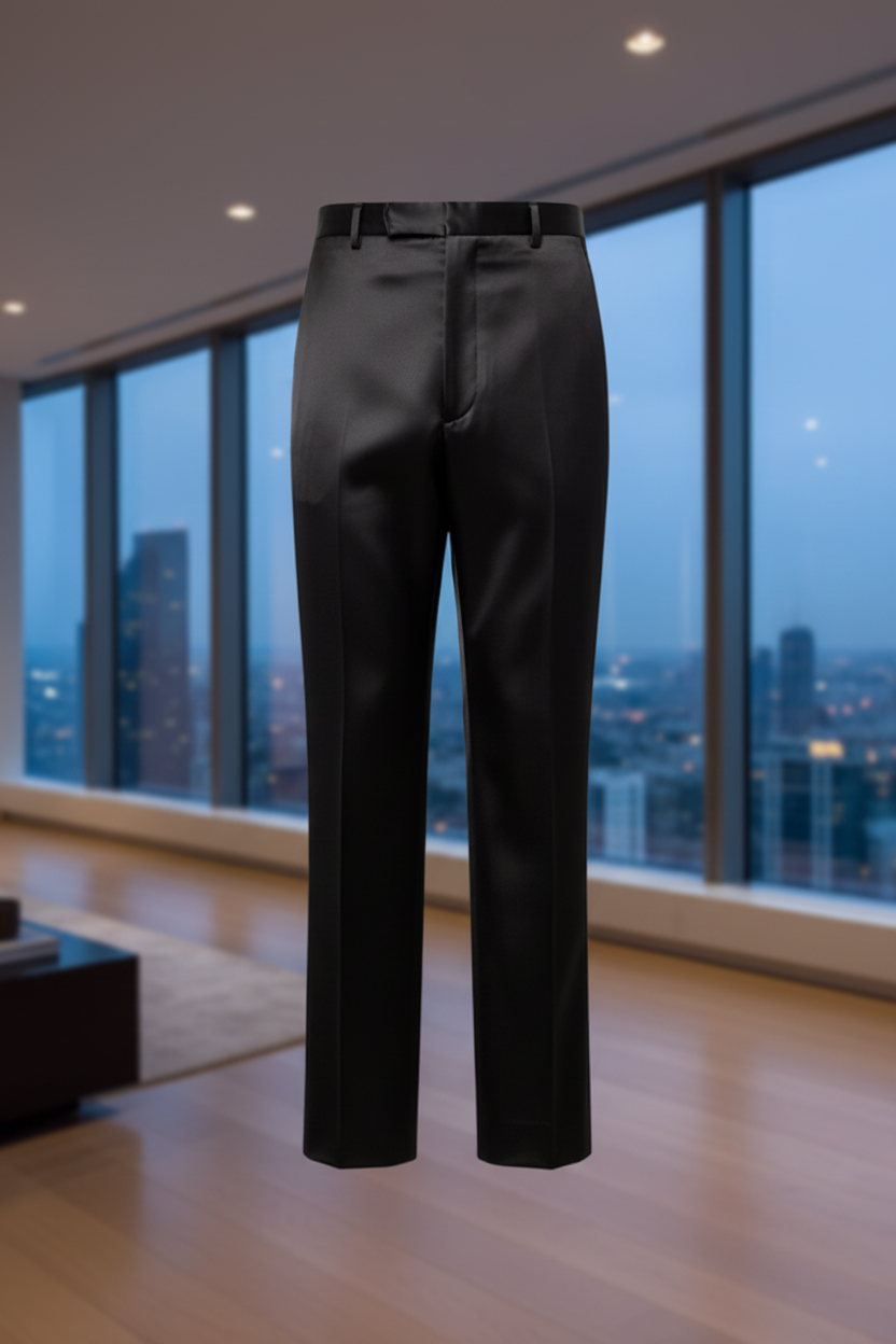 Black Satin Pants - City View