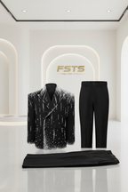 FSTS Royal Noir Embellished Suit Set - Premium Brand Shot