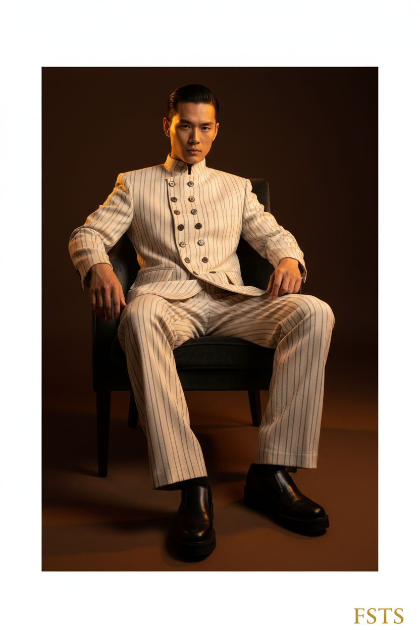 Asian Model Seated Dark Editorial