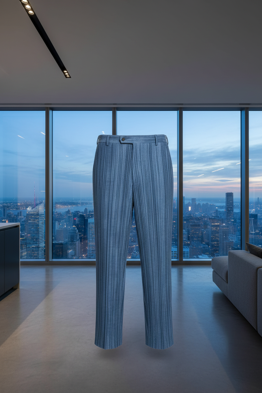 Blue Pleated Pants - City View