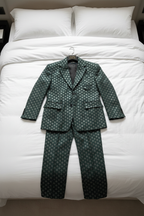 FSTS Green Monogram Set - Bed Flatlay