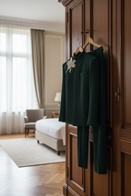 FSTS Dark Green Pleated Set - Bedroom