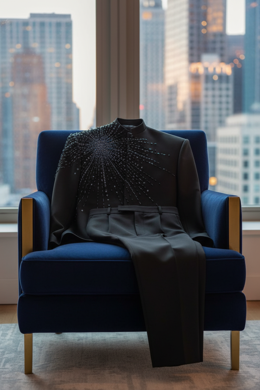 FSTS Blue Pleated Set - Armchair