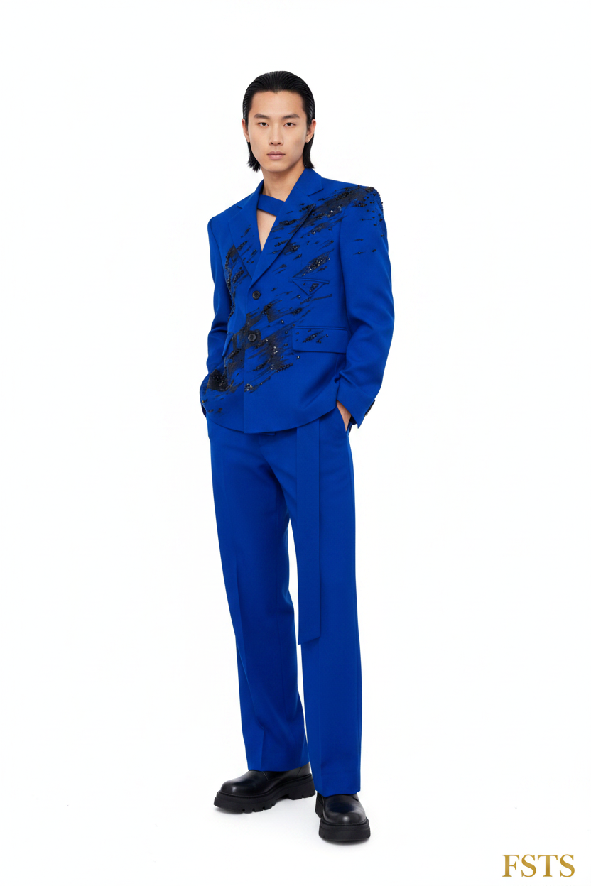 Asian Model Standing White Background