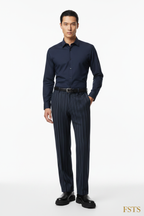 Navy Pinstripe - Navy Shirt White