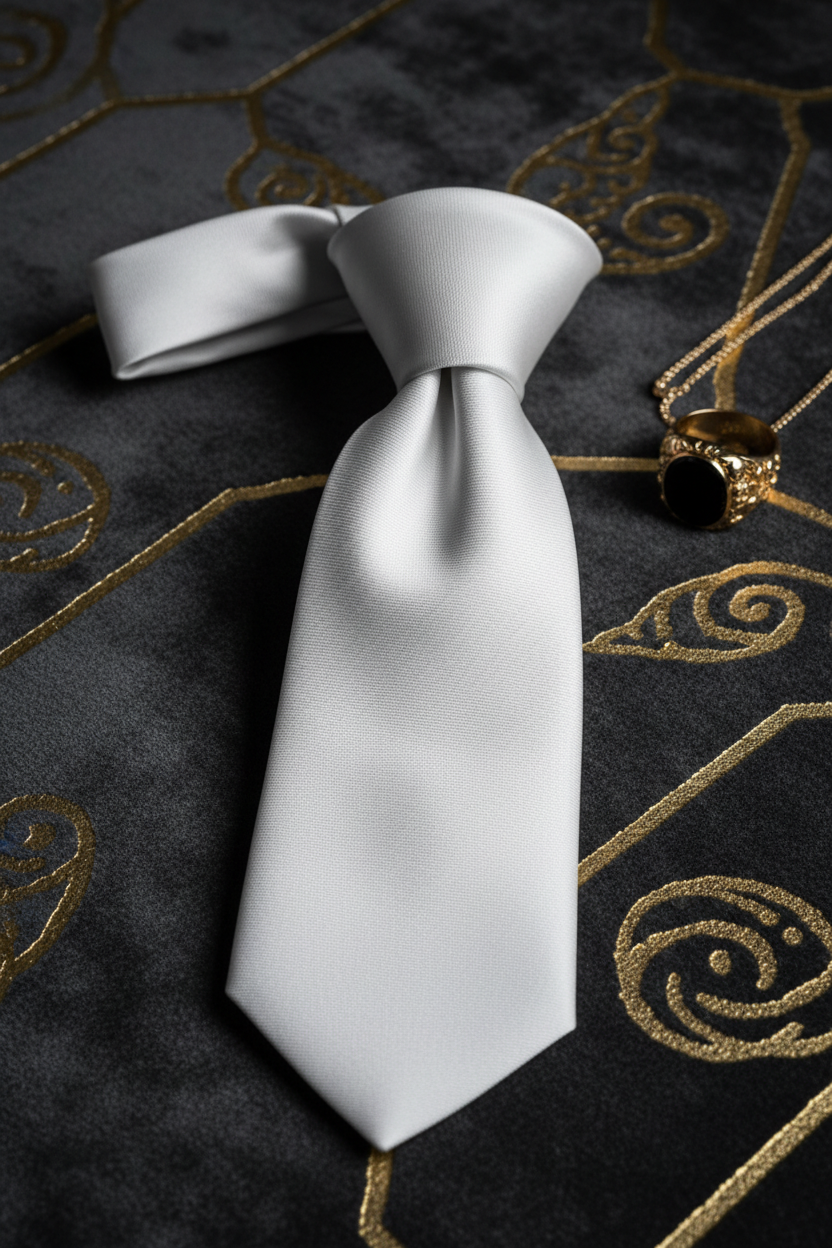 White Silk Tie Knot
