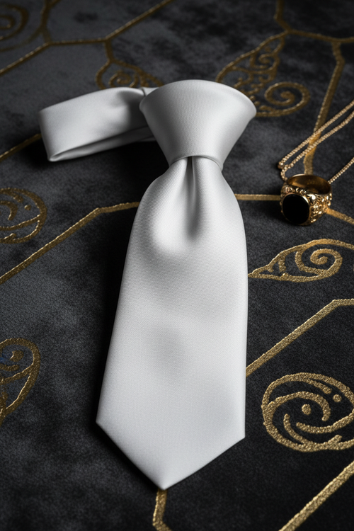 White Silk Tie Knot